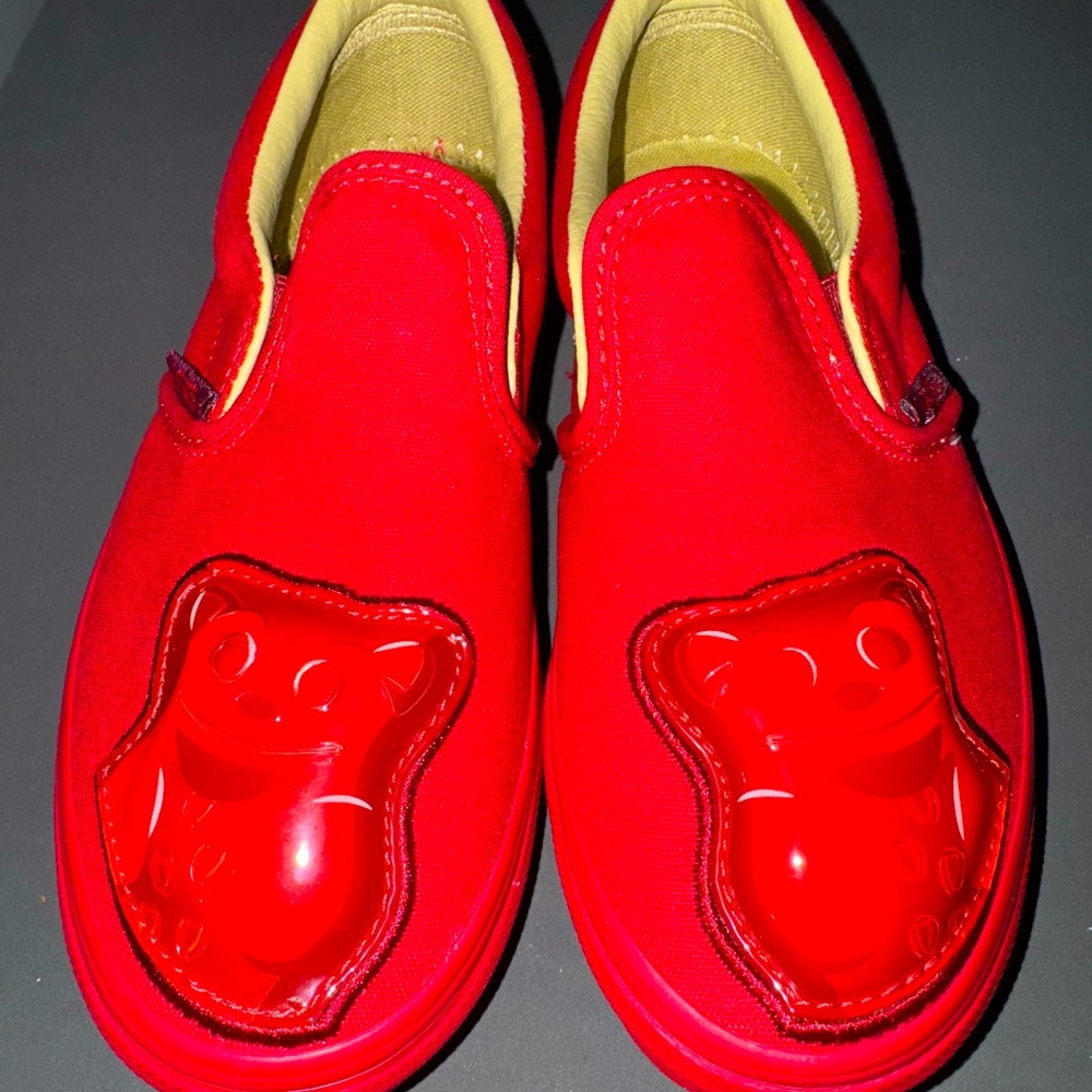 Vans Haribo Red Gummy Bear Slip On Shoes Youth Size 3 Brand New